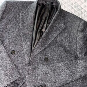 Lauren Ralph Lauren Men's 48R Wool Blend Charcoal Gray Double Breasted Overcoat